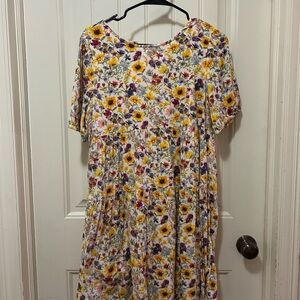 🌼Yellow and Green Floral Ruffled Sundress 🌼